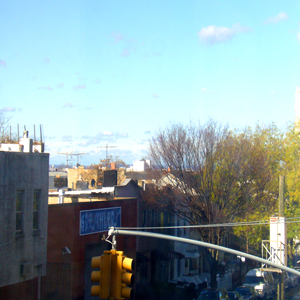 view of 5th ave. from loft apartment in park slope brooklyn 